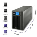 Qoltec 53043 uninterruptible power supply (UPS) Double-conversion (Online) 3 kVA 2400 W 2 AC outlet(