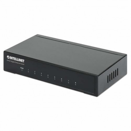 Intellinet 8-Port Gigabit Ethernet Switch, Desktop size, Metal Housing, IEEE 802.3az (Energy Efficie