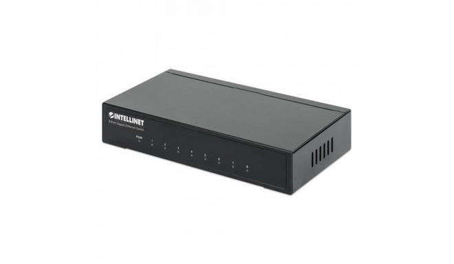 Intellinet 8-Port Gigabit Ethernet Switch, Desktop size, Metal Housing, IEEE 802.3az (Energy Efficie