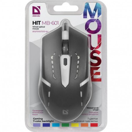 Defender HIT MB-601 mouse Gaming Ambidextrous USB Type-A Optical 1200 DPI