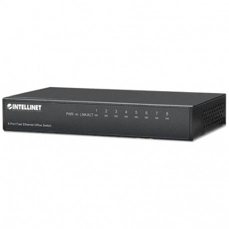 Intellinet 8-Port Fast Ethernet Office Switch, Desktop Size, Metal, IEEE 802.3az (Energy Efficient E