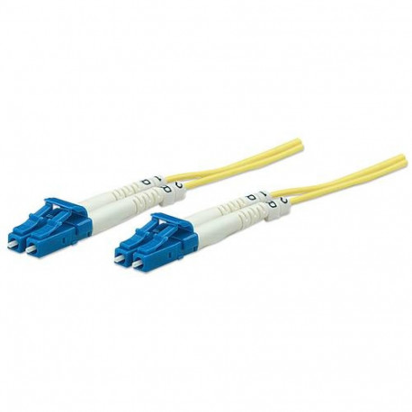 Intellinet Fiber Optic Patch Cable, OS2, LC/LC, 1m, Yellow, Duplex, Single-Mode, 9/125 µm, LSZH, Fib