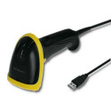 Qoltec 50860 barcode reader Handheld bar code reader 1D Laser Black, Yellow