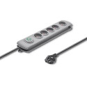 Qoltec 50272 surge protector Grey 5 AC outlet(s) 230 V 3 m