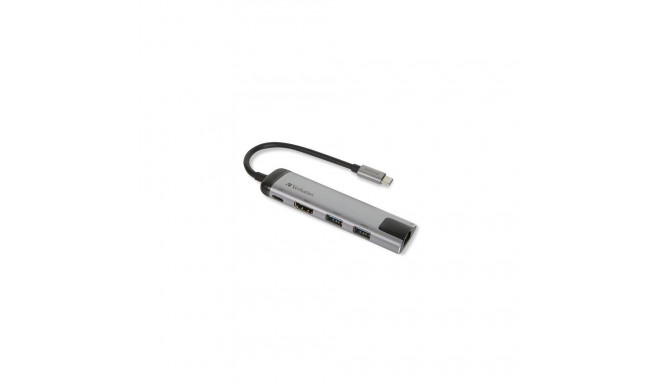 Verbatim 49141 laptop dock/port replicator USB 3.2 Gen 1 (3.1 Gen 1) Type-C Black, Silver