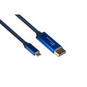 Alcasa 4812-CSF010B video cable adapter 1 m USB Type-C DisplayPort Blue