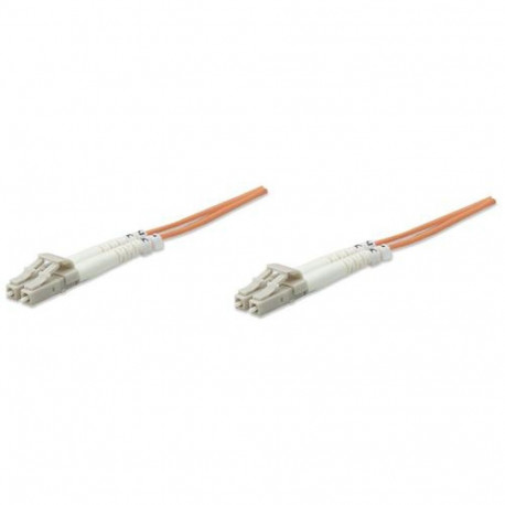 Intellinet Fiber Optic Patch Cable, OM1, LC/LC, 2m, Orange, Duplex, Multimode, 62.5/125 µm, LSZH, Fi