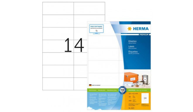 HERMA Labels Premium A4 105x42.3 mm white paper matt 2800 pcs.