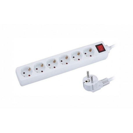Okko extension cord 6 sockets 5m, white