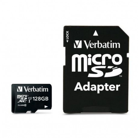 SD MicroSD Card 128GB Verbatim SDXC Premium Class10 + Adapte retail
