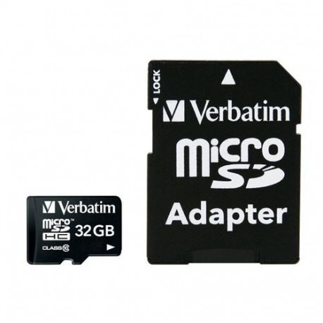SD MicroSD Card 32GB Verbatim SDHC Premium Class10 + Adapte retail