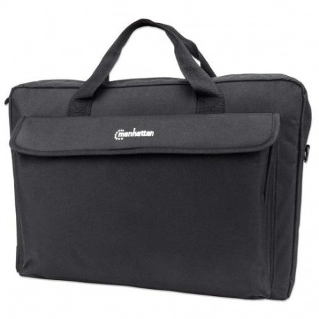 Manhattan London Laptop Bag 17.3", Top Loader, Black, LOW COST, Accessories Pocket, Shoulder St