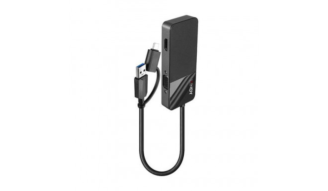 Lindy 43354 notebook dock/port replicator USB 3.2 Gen 1 (3.1 Gen 1) Type-A + Type-C Black