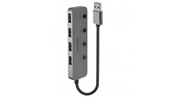 Lindy 4 Port USB 3.0 Hub with On/Off Switches