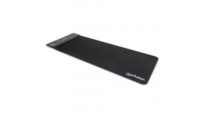 Manhattan XXL RGB LED Gaming Mousepad with Wireless Charger (10W) Smooth Top Surface Mat, Micro-text
