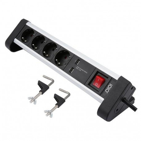 Olympia SL 2425 U power extension 1.5 m 4 AC outlet(s) Indoor Black, Silver