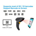 Equip Wireless 2D Dual Mode 2.4GHz + Bluetooth Barcode Scanner, with Stand