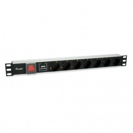 Equip 7-Outlet German Power Distribution Unit with Surge Protection and Switch