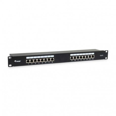 Equip 16-Port Cat.6 Shielded Patch Panel, Black