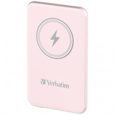 Verbatim Charge 'n' Go Magnetic Wireless Power Bank 5000mAh Pink