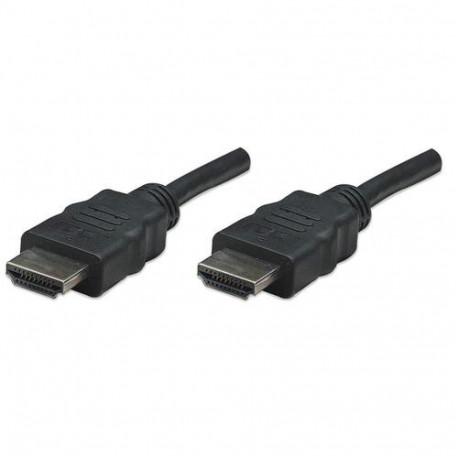 Manhattan HDMI Cable, 1080p@60Hz (High Speed), 7.5m, Male to Male, Black, Fully Shielded, Gold Plate
