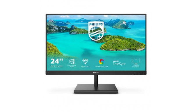Philips E Line 245E1S/00 LED display 60.5 cm (23.8&quot;) 2560 x 1440 pixels 2K Ultra HD LCD Bla