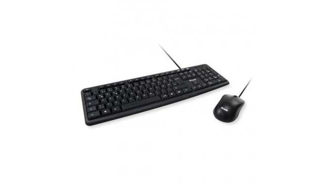 Equip 245201 keyboard Mouse included Office USB QWERTY Spanish Black