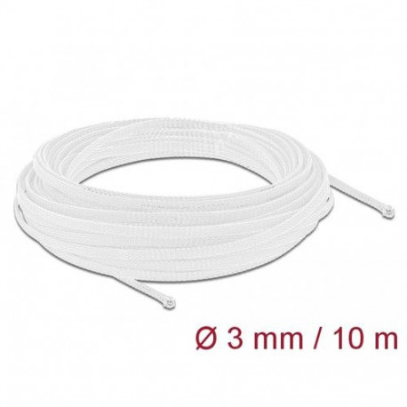 DeLOCK Braided Sleeve stretchable 10 m x 3 mm white