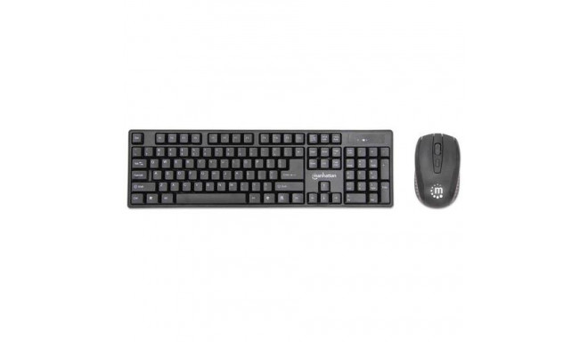Manhattan 179492 keyboard Mouse included Office RF Wireless German Black
