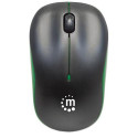 Manhattan Success Wireless Mouse, Black/Green, 1000dpi, 2.4Ghz (up to 10m), USB, Optical, Three Butt