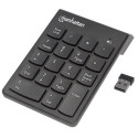 Manhattan Numeric Keypad, Wireless (2.4GHz), USB-A Micro Receiver, 18 Full Size Keys, Black, Membran