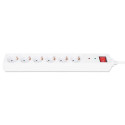 Manhattan Power Distribution Unit EU (2-pin), x6 gang/output with on/off switch (neon) and Surge Pro