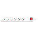 Manhattan Power Distribution Unit EU (2-pin), x6 gang/output with on/off switch (neon) and Surge Pro