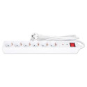 Manhattan Power Distribution Unit EU (2-pin), x6 gang/output with on/off switch (neon) and Surge Pro