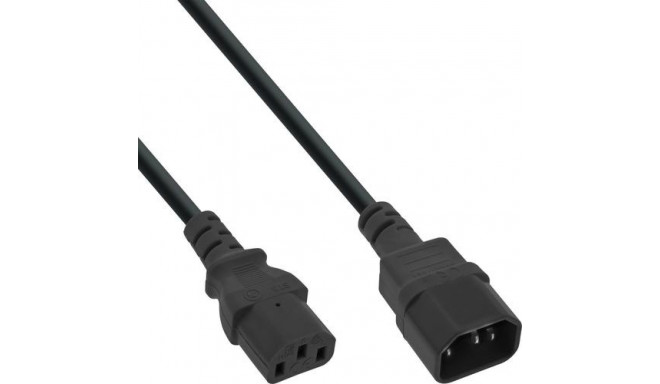 InLine cold device extension, C13 / C14, black, 0.5m