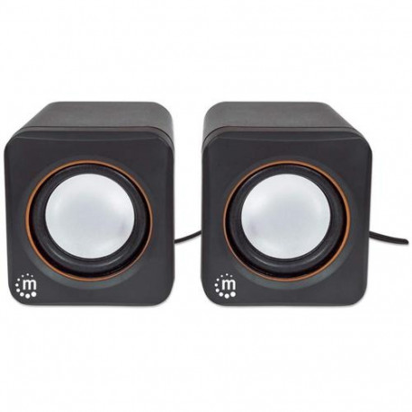 Manhattan 2600 Series Speaker System, Small Size, Big Sound, Two Speakers, Stereo, USB power, Output