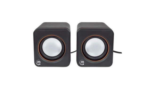 Manhattan 2600 Series Speaker System, Small Size, Big Sound, Two Speakers, Stereo, USB power, Output