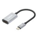 Manhattan USB-C to HDMI Cable, 4K@60Hz, 5 Gbps (USB 3.2 Gen1 aka USB 3.0), 11cm, Black/Silver, Male 