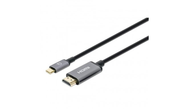 Manhattan USB-C to HDMI Cable, 4K@60Hz, 2m, Black, Male to Male, Three Year Warranty, Equivalent to 