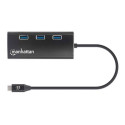 Manhattan USB-C Dock/Hub with Card Reader, Ports (x6): Ethernet, HDMI, USB-A (x3) and USB-C, With Po
