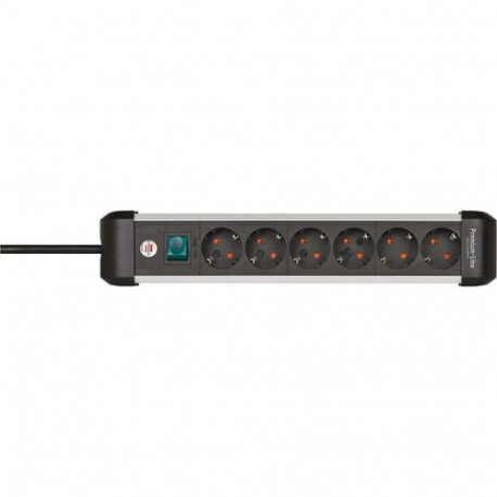 Brennenstuhl 1391030600 power extension 3 m 6 AC outlet(s) Indoor Black, Silver