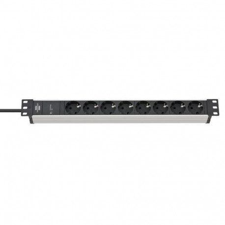 Brennenstuhl 1390007308 power extension 2 m 8 AC outlet(s) Indoor Black, Silver