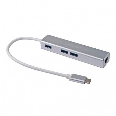 Equip USB-C to 3-port USB 3.0 Hubs with Gigabit adapter