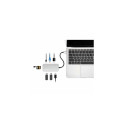 Manhattan USB-C Dock/Hub with Card Reader, Ports (x6): Ethernet, HDMI, USB-A (x3) and USB-C, With Po