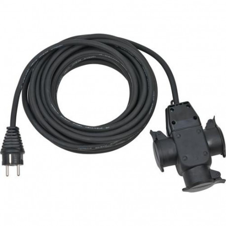 Brennenstuhl 1167810301 power extension 10 m 3 AC outlet(s) Outdoor Black
