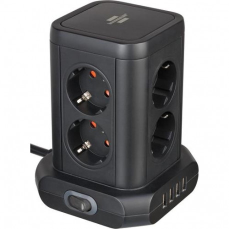 Brennenstuhl 1153560000 power extension 2 m 8 AC outlet(s) Indoor Black