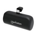 Manhattan Power Bank with integrated USB-C plug, 5000 mAh, Up to 20W output, Kickstand for Use as Ch