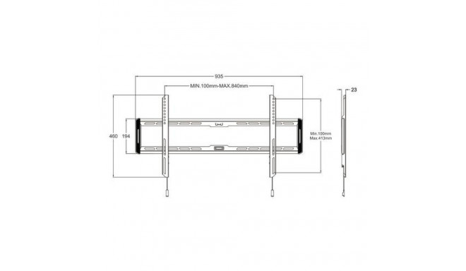 Multibrackets M Universal Wallmount Fixed Large Black