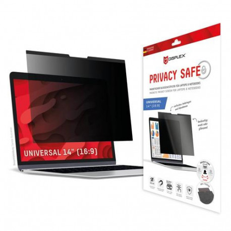 Displex PRIVACY SAFE magnetic 2-way privacy filter for Laptop/ Notebook 14'' (16:9