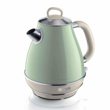 Ariete 2869 Vintage Electric Kettle, Stainless Steel, 1.7 L, Auto Shut Off, 2000 W, for Water, Tea a